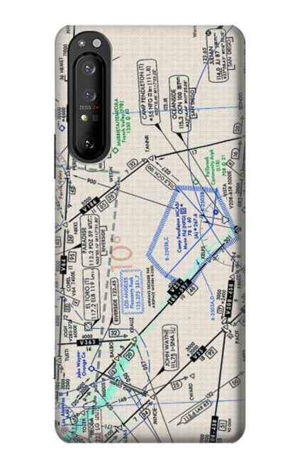 W3882 Flying Enroute Chart Hard Case and Leather Flip Case For Sony Xperia 1 II