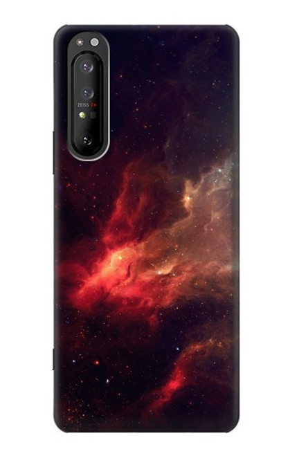 W3897 Red Nebula Space Hard Case and Leather Flip Case For Sony Xperia 1 II