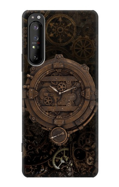 W3902 Steampunk Clock Gear Hard Case and Leather Flip Case For Sony Xperia 1 II