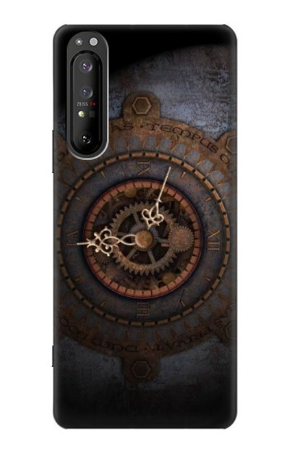 W3908 Vintage Clock Hard Case and Leather Flip Case For Sony Xperia 1 II