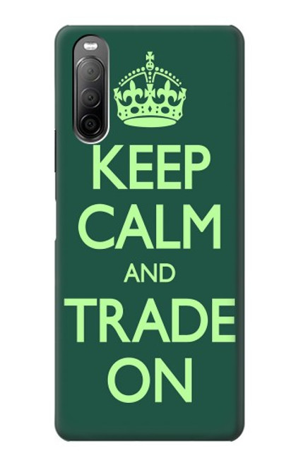 W3862 Keep Calm and Trade On Hard Case and Leather Flip Case For Sony Xperia 10 II