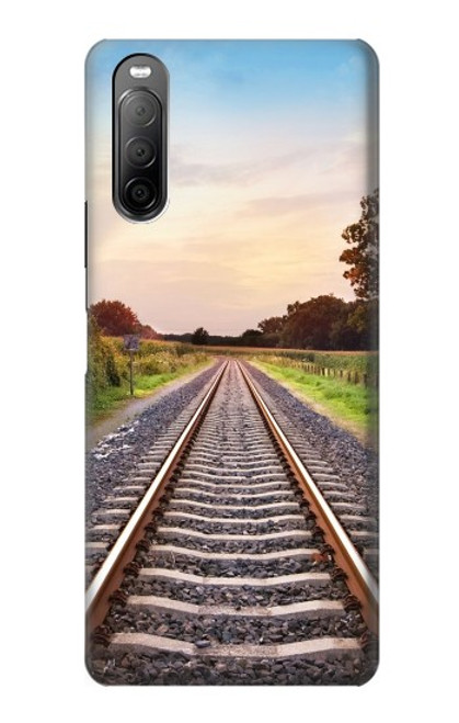W3866 Railway Straight Train Track Hard Case and Leather Flip Case For Sony Xperia 10 II