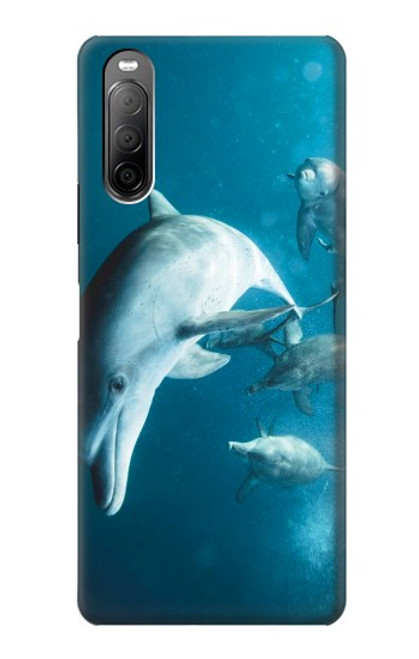W3878 Dolphin Hard Case and Leather Flip Case For Sony Xperia 10 II