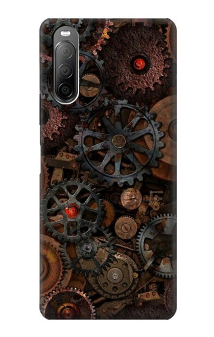 W3884 Steampunk Mechanical Gears Hard Case and Leather Flip Case For Sony Xperia 10 II