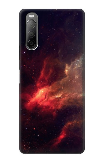 W3897 Red Nebula Space Hard Case and Leather Flip Case For Sony Xperia 10 II