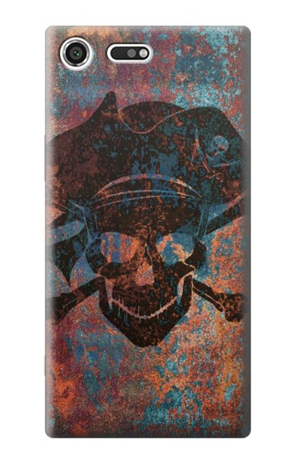 W3895 Pirate Skull Metal Hard Case and Leather Flip Case For Sony Xperia XZ Premium