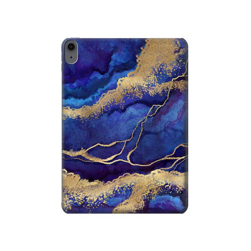 W3906 Navy Blue Purple Marble Tablet Hard Case For iPad Air (2022,2020, 4th, 5th), iPad Pro 11 (2022, 6th)