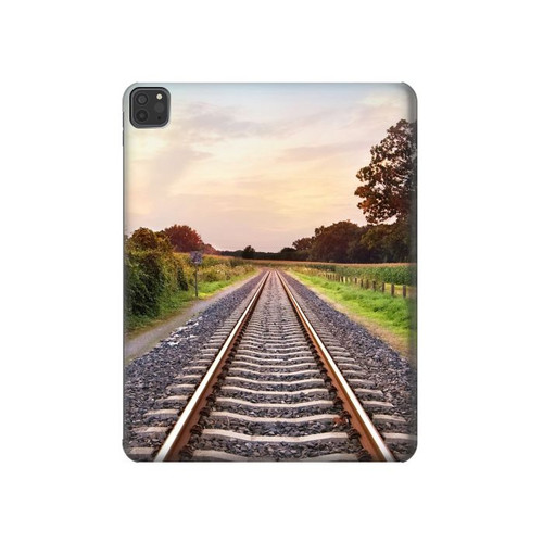 W3866 Railway Straight Train Track Tablet Hard Case For iPad Pro 11 (2021,2020,2018, 3rd, 2nd, 1st)