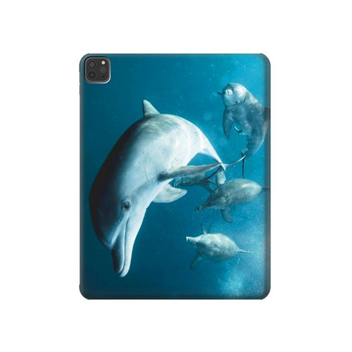 W3878 Dolphin Tablet Hard Case For iPad Pro 11 (2021,2020,2018, 3rd, 2nd, 1st)