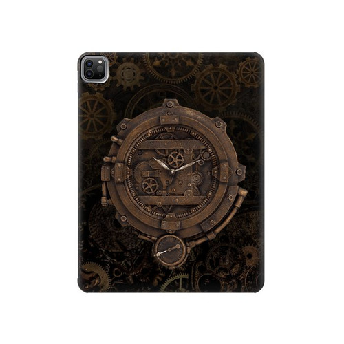 W3902 Steampunk Clock Gear Tablet Hard Case For iPad Pro 12.9 (2022,2021,2020,2018, 3rd, 4th, 5th, 6th)