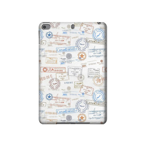 W3903 Travel Stamps Tablet Hard Case For iPad mini 4, iPad mini 5, iPad mini 5 (2019)