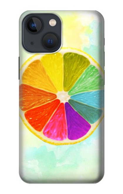 W3493 Colorful Lemon Hard Case and Leather Flip Case For iPhone 14