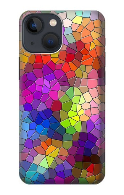 W3677 Colorful Brick Mosaics Hard Case and Leather Flip Case For iPhone 14