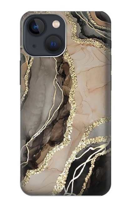 W3700 Marble Gold Graphic Printed Hard Case and Leather Flip Case For iPhone 14