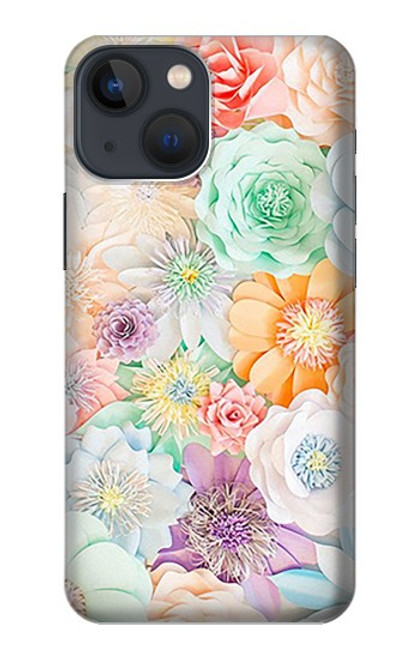 W3705 Pastel Floral Flower Hard Case and Leather Flip Case For iPhone 14