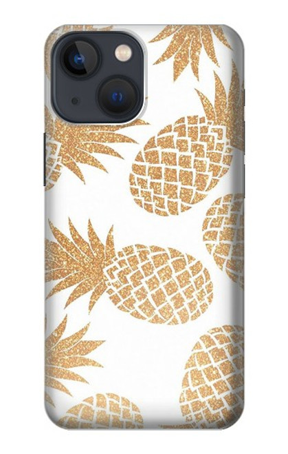 W3718 Seamless Pineapple Hard Case and Leather Flip Case For iPhone 14