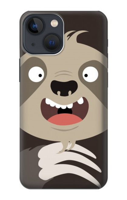 W3855 Sloth Face Cartoon Hard Case and Leather Flip Case For iPhone 14