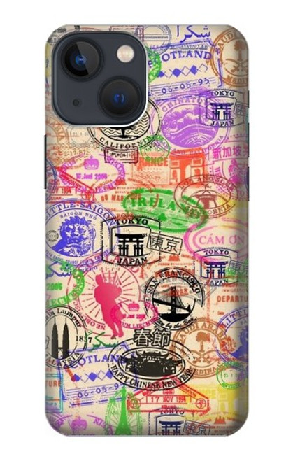 W3904 Travel Stamps Hard Case and Leather Flip Case For iPhone 14