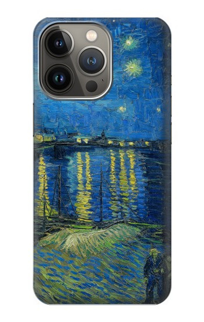 W3336 Van Gogh Starry Night Over the Rhone Hard Case and Leather Flip Case For iPhone 14 Pro