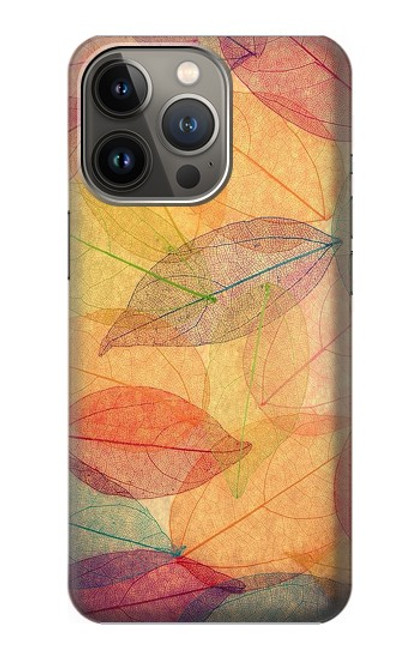 W3686 Fall Season Leaf Autumn Hard Case and Leather Flip Case For iPhone 14 Pro