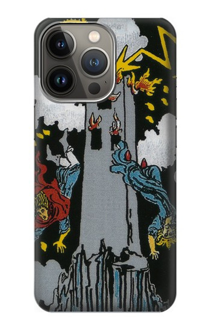 W3745 Tarot Card The Tower Hard Case and Leather Flip Case For iPhone 14 Pro