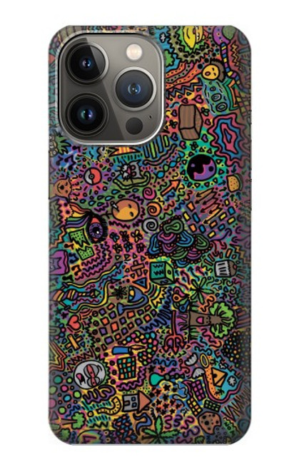 W3815 Psychedelic Art Hard Case and Leather Flip Case For iPhone 14 Pro