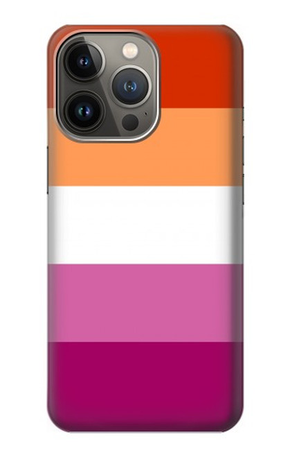 W3887 Lesbian Pride Flag Hard Case and Leather Flip Case For iPhone 14 Pro