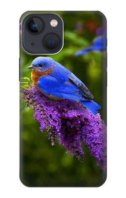 W1565 Bluebird of Happiness Blue Bird Hard Case and Leather Flip Case For iPhone 14 Plus