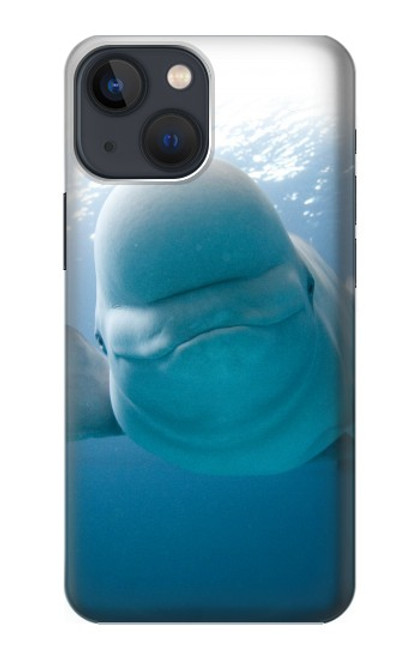 W1801 Beluga Whale Smile Whale Hard Case and Leather Flip Case For iPhone 14 Plus