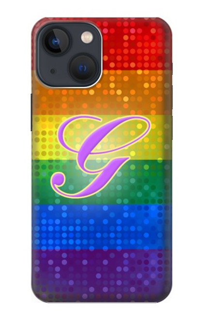 W2899 Rainbow LGBT Gay Pride Flag Hard Case and Leather Flip Case For iPhone 14 Plus