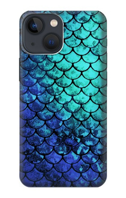W3047 Green Mermaid Fish Scale Hard Case and Leather Flip Case For iPhone 14 Plus