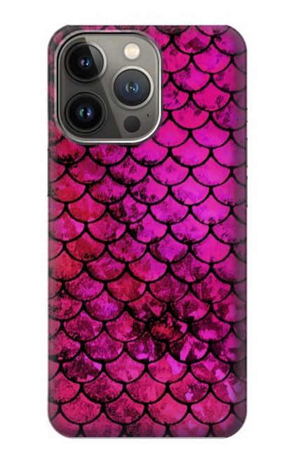 W3051 Pink Mermaid Fish Scale Hard Case and Leather Flip Case For iPhone 14 Pro Max