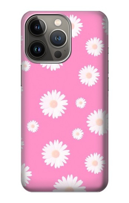 W3500 Pink Floral Pattern Hard Case and Leather Flip Case For iPhone 14 Pro Max