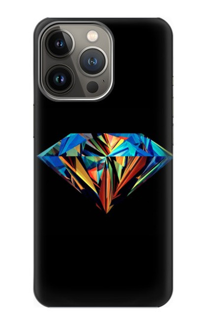 W3842 Abstract Colorful Diamond Hard Case and Leather Flip Case For iPhone 14 Pro Max
