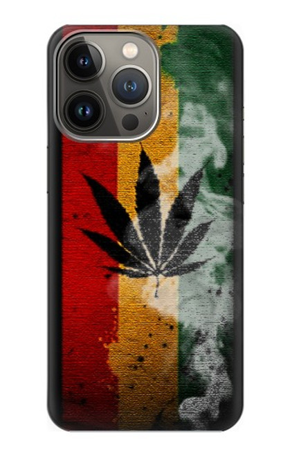 W3890 Reggae Rasta Flag Smoke Hard Case and Leather Flip Case For iPhone 14 Pro Max