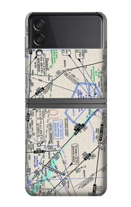 W3882 Flying Enroute Chart Hard Case For Samsung Galaxy Z Flip 4