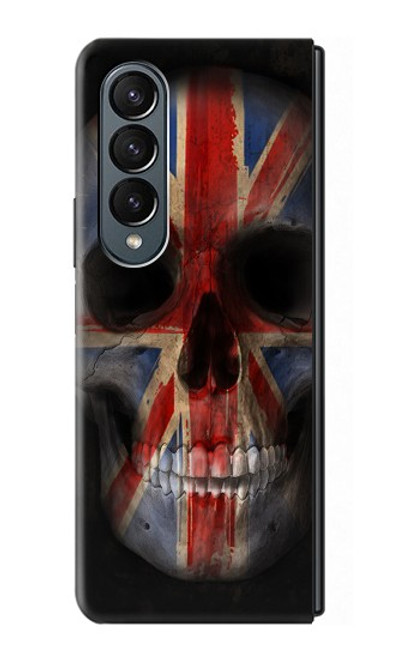 W3848 United Kingdom Flag Skull Hard Case For Samsung Galaxy Z Fold 4