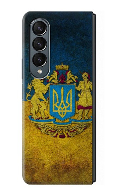 W3858 Ukraine Vintage Flag Hard Case For Samsung Galaxy Z Fold 4