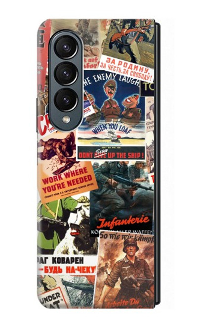 W3905 Vintage Army Poster Hard Case For Samsung Galaxy Z Fold 4
