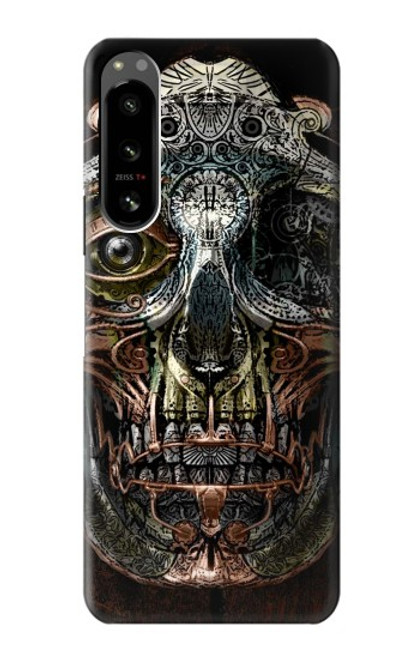 W1685 Steampunk Skull Head Hard Case and Leather Flip Case For Sony Xperia 5 IV