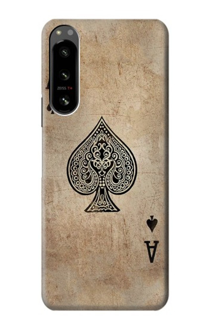 W2928 Vintage Spades Ace Card Hard Case and Leather Flip Case For Sony Xperia 5 IV