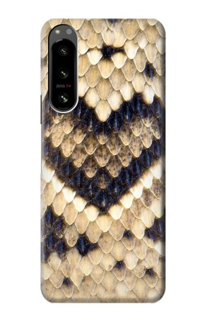 W3417 Diamond Rattle Snake Graphic Print Hard Case and Leather Flip Case For Sony Xperia 5 IV