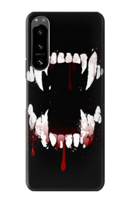W3527 Vampire Teeth Bloodstain Hard Case and Leather Flip Case For Sony Xperia 5 IV