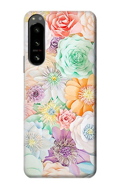 W3705 Pastel Floral Flower Hard Case and Leather Flip Case For Sony Xperia 5 IV