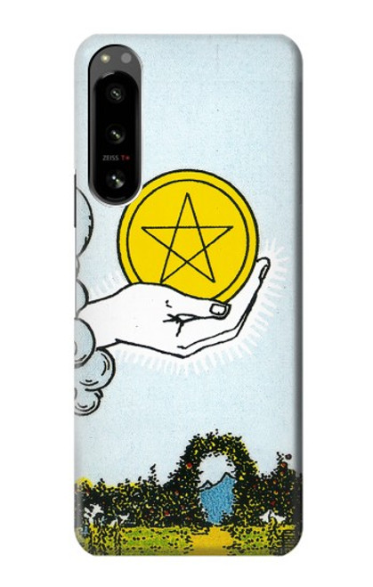 W3722 Tarot Card Ace of Pentacles Coins Hard Case and Leather Flip Case For Sony Xperia 5 IV