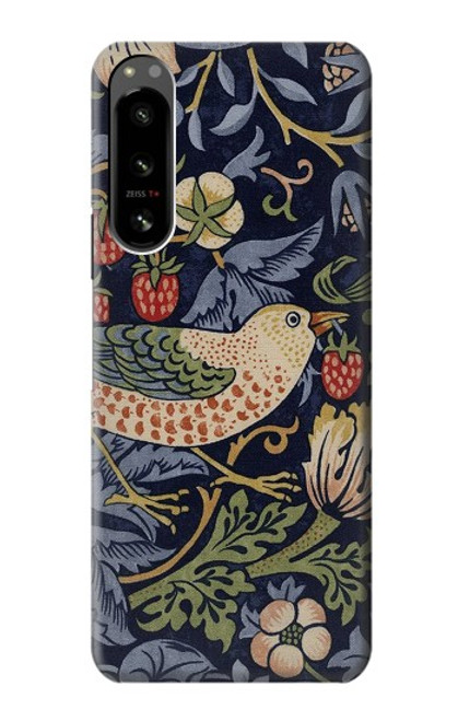 W3791 William Morris Strawberry Thief Fabric Hard Case and Leather Flip Case For Sony Xperia 5 IV