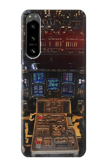 W3836 Airplane Cockpit Hard Case and Leather Flip Case For Sony Xperia 5 IV