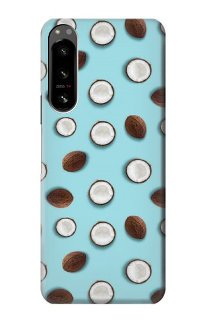 W3860 Coconut Dot Pattern Hard Case and Leather Flip Case For Sony Xperia 5 IV