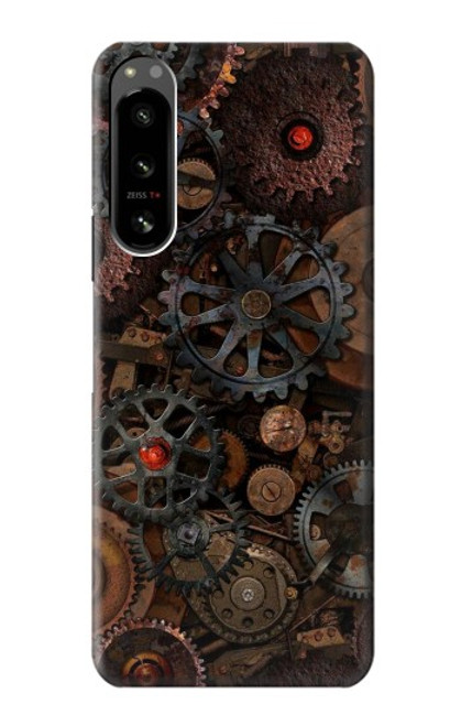 W3884 Steampunk Mechanical Gears Hard Case and Leather Flip Case For Sony Xperia 5 IV