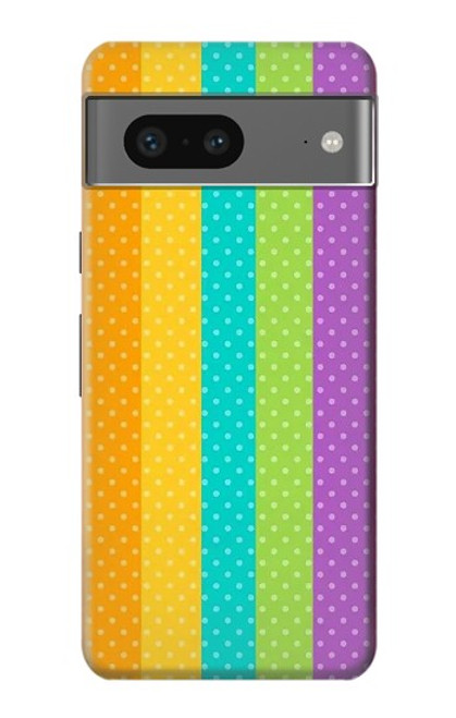 W3678 Colorful Rainbow Vertical Hard Case and Leather Flip Case For Google Pixel 7